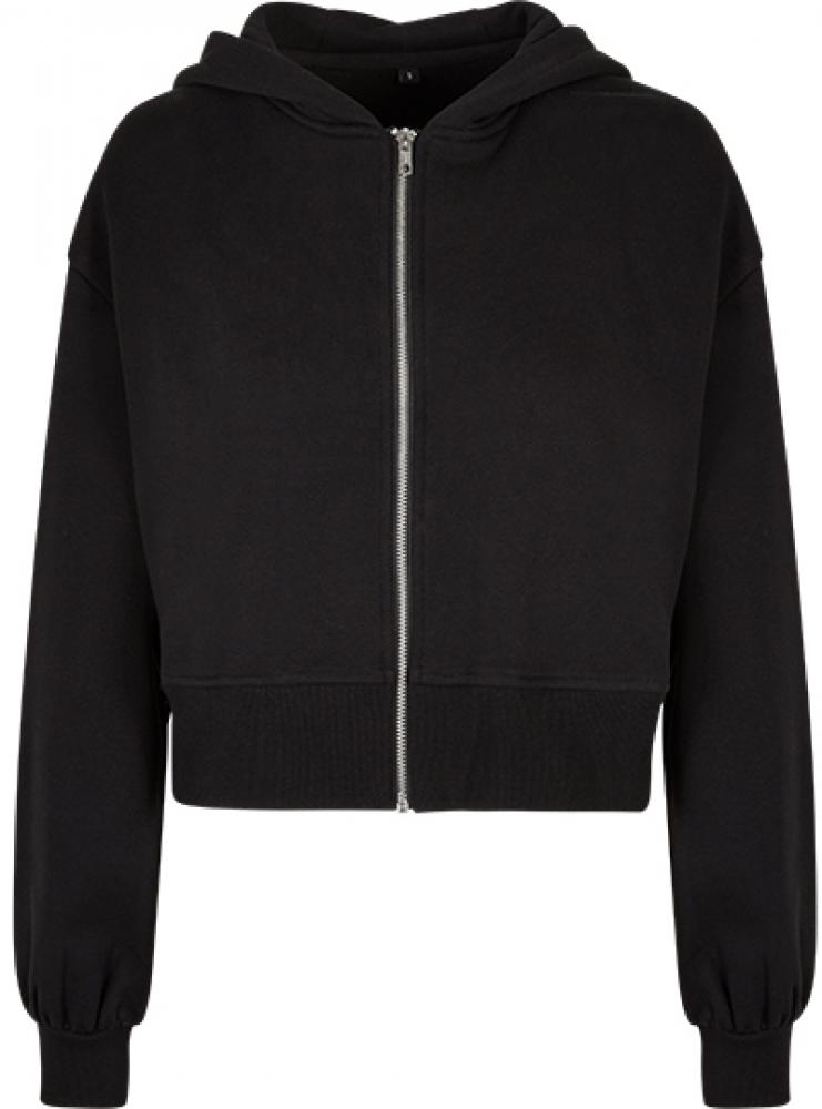 <b>Build Your Brand</b> <br> Damen Short Oversized Kapuzenjacke Kurze Länge 