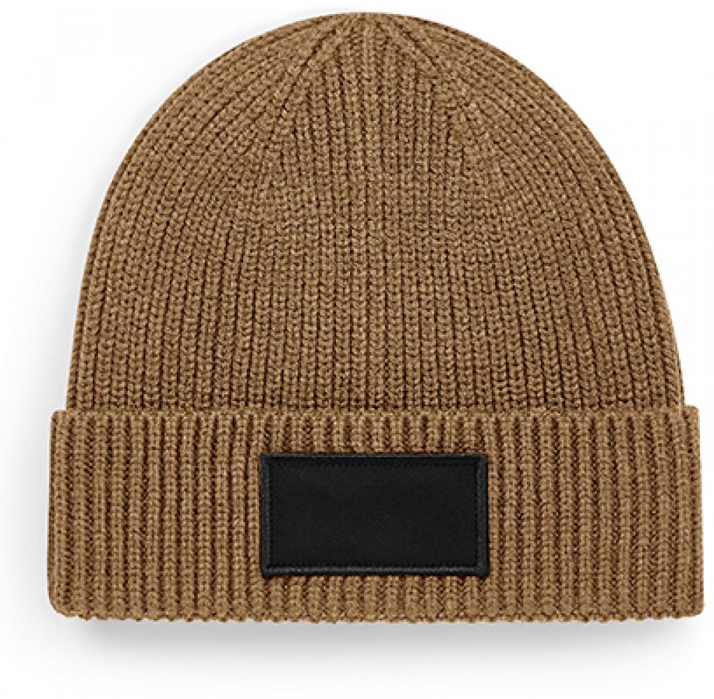 <b>Beechfield</b> <br> Fashion Patch Beanie gerippter Strick