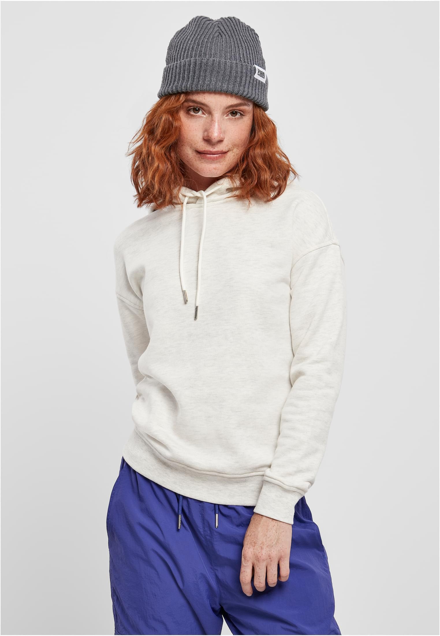 <b>Urban Classics</b> <br> Damen Hoody Kapuzenpullover mit breiten Rippbündchen
