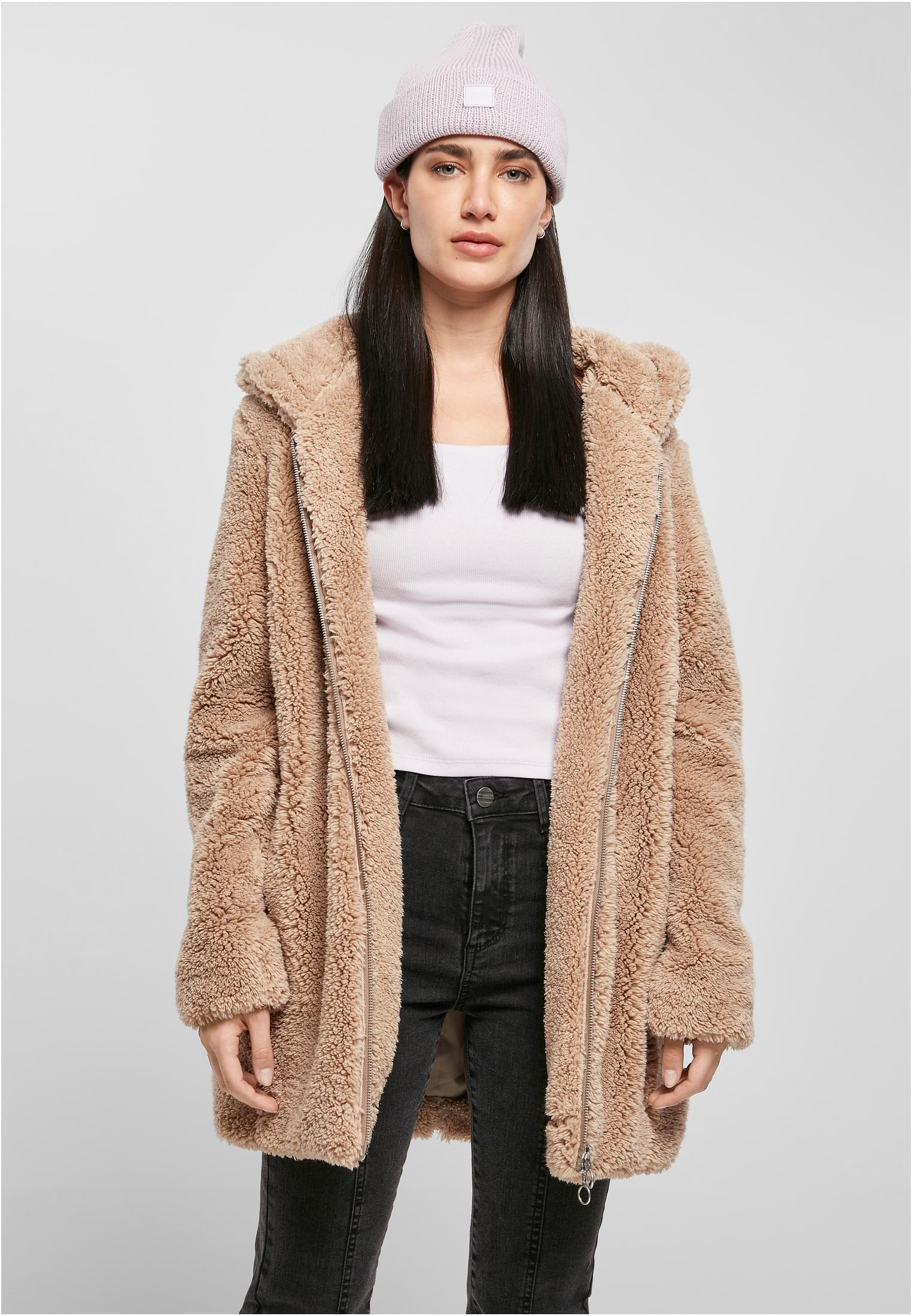 <b>Urban Classics</b> <br> Damen Sherpa Jacket Two-way-Zipper 