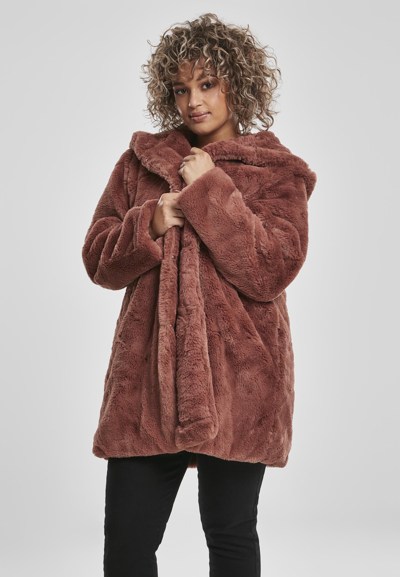 <b>Urban Classics</b> <br> Ladies Hooded Teddy Coat Damenmantel