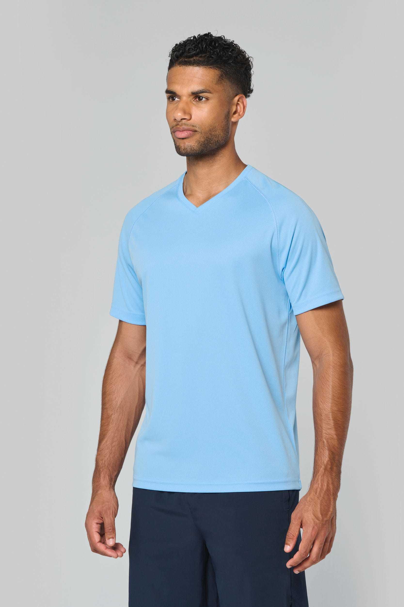 <b>PROACT®</b> <br> Herren Kurzarm-Sportshirt mit V-Ausschnitt