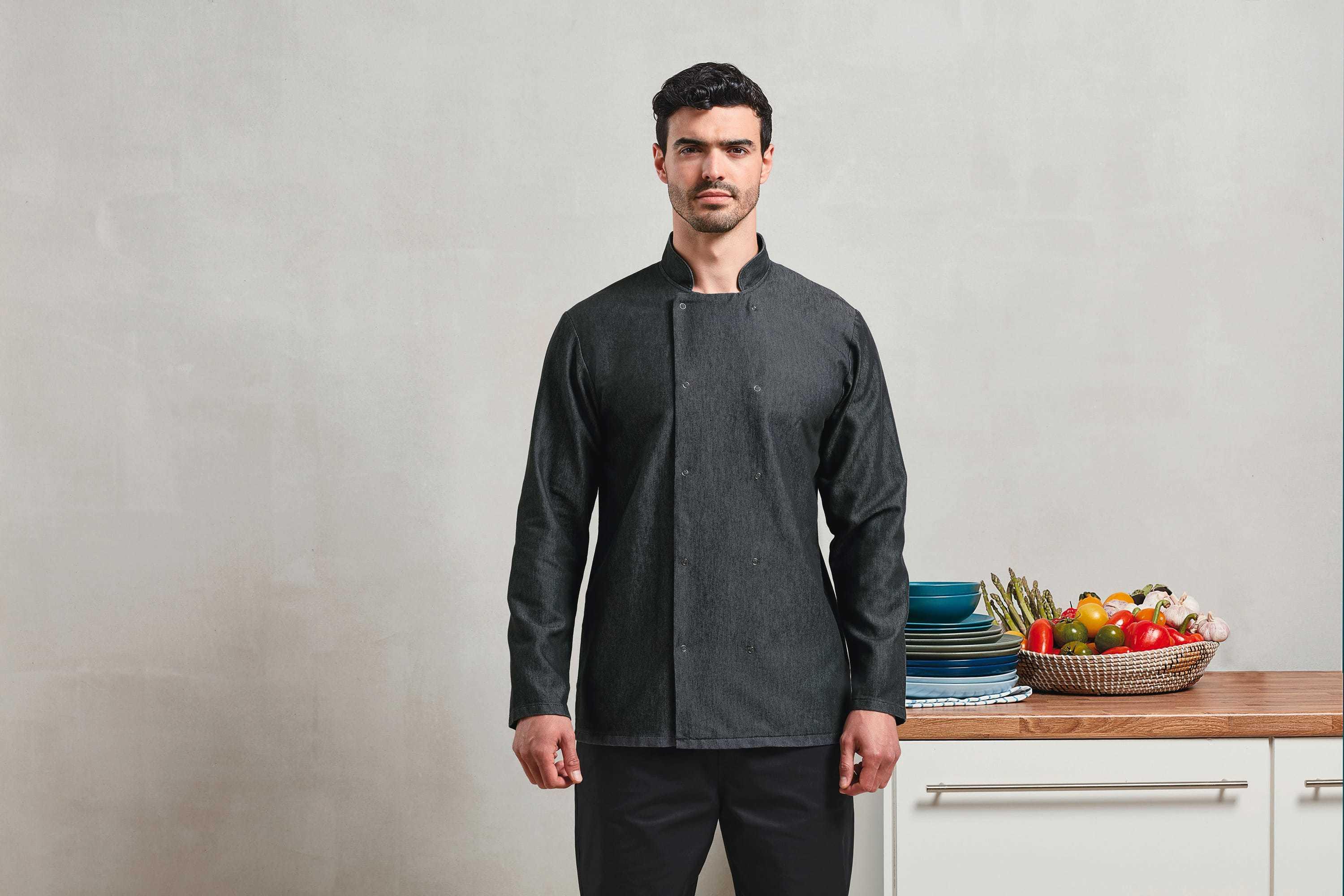 <b>Premier Workwear</b> <br> Denim chef's jacket Kochjacke, Konditor, Bäcker
