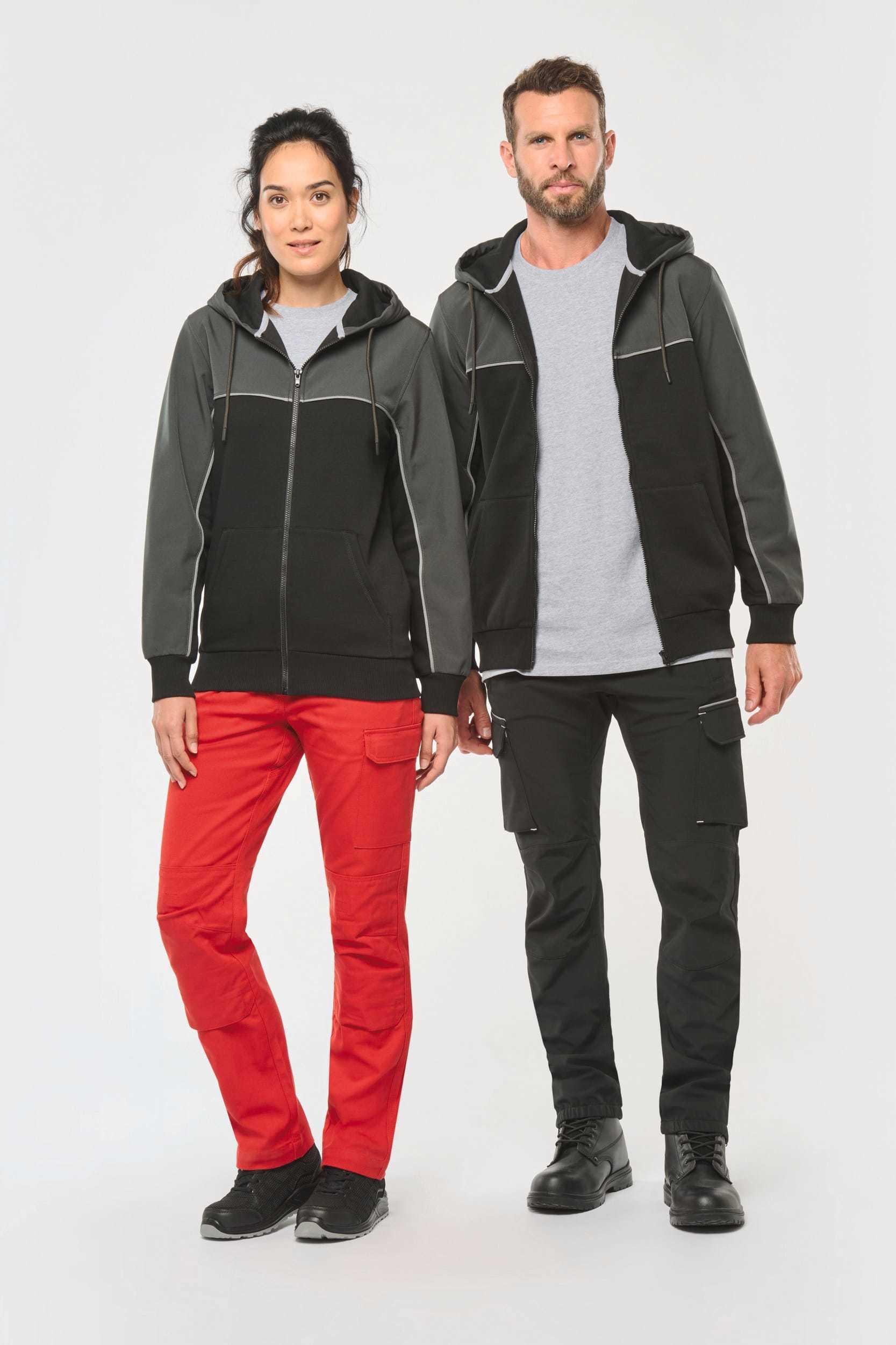 <b>WK. Designed To Work</b> <br> Umweltfreundliche, zweifarbige Molton-Kapuzenjacke 