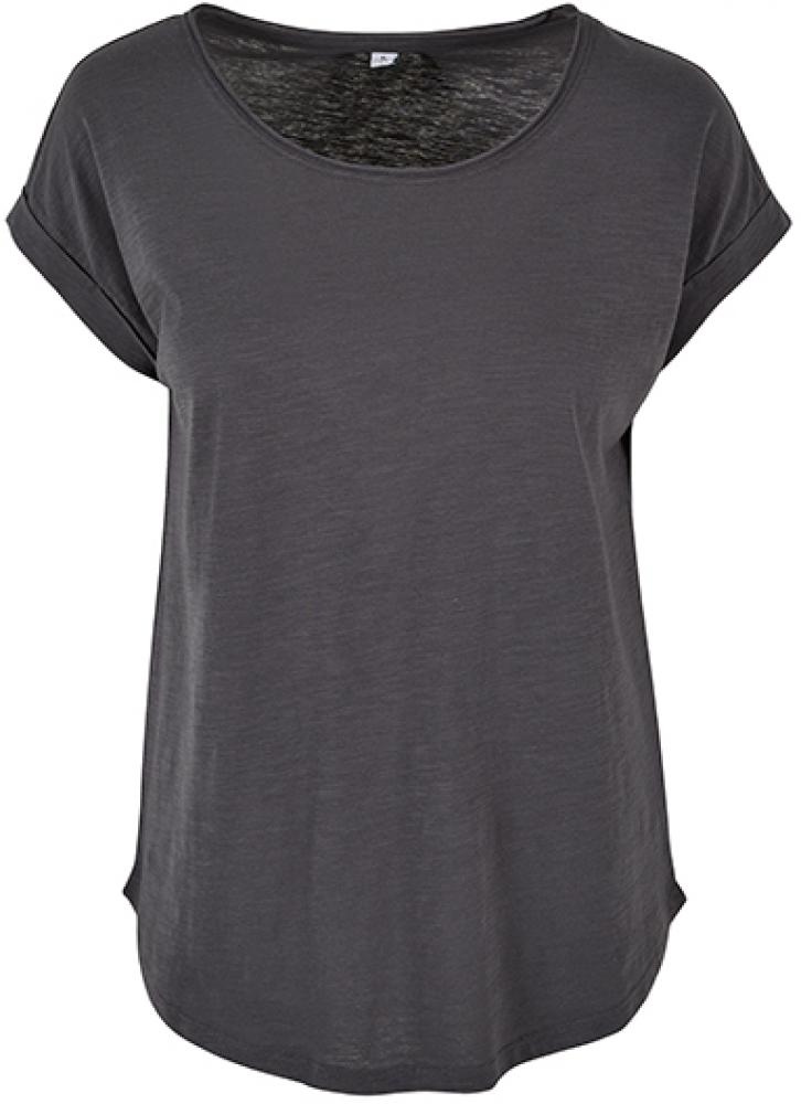 <b>Build Your Brand</b> <br> Damen Long Slub Tee / Hinten extra lang geschnitten
