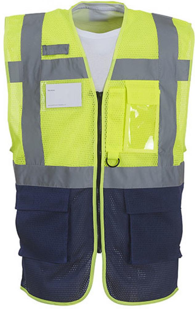 <b>YOKO</b> <br> Herren Hi Vis Top Cool Open Mesh Executive Waistcoat