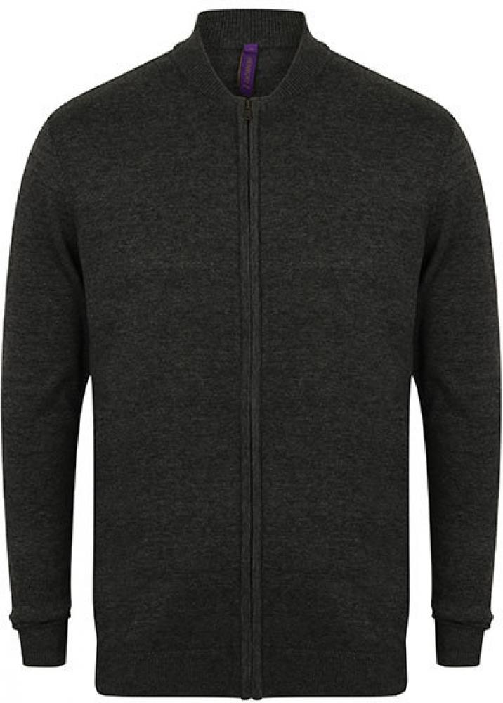 <b>Henbury</b> <br> Herren Knitted Bomber Jacke