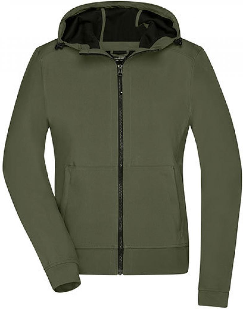 <b>James+Nicholson wird Daiber</b> <br> Damen Hooded Softshell Jacket, Leicht tailliert 
